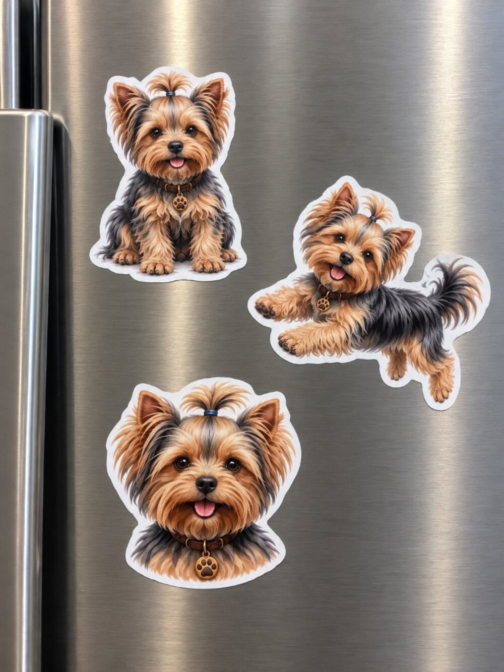 Yorkshire Terrier Yorkie Dog Magnets Set of 3 Puppy Refrigerator Fridge Decor Gi